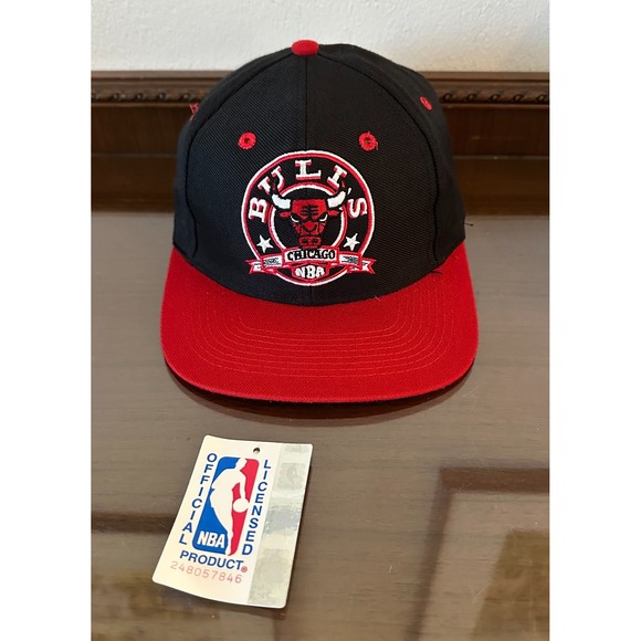 Vintage 90's Chicago Bulls Drew Pearson NBA Snapback Hat Cap Adult NWT‎ - Picture 1 of 12